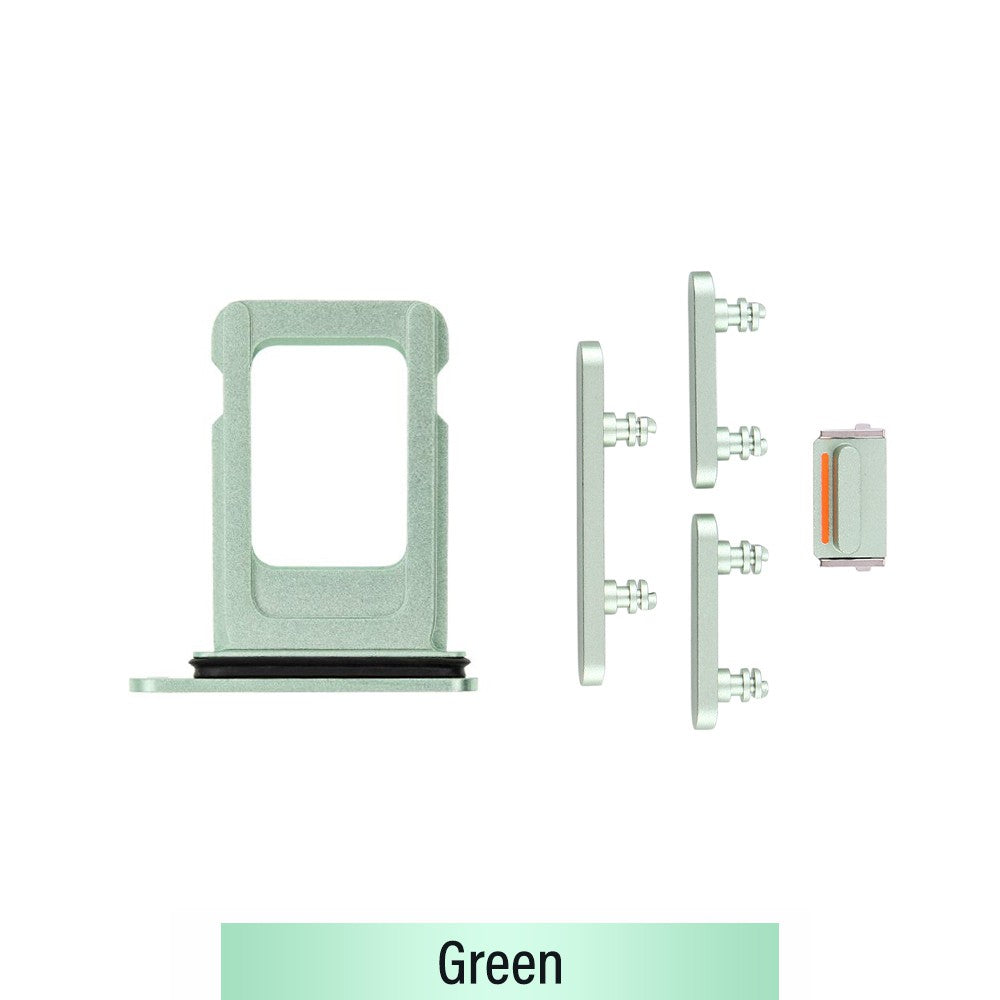 Single SIM Card Tray and Side Button for iPhone 12-Green Single SIM Card Tray and Side Button for iPhone 12-Green